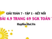 Bài 4.9 SGK Toán 7 tập 1 Kết nối tri thức
